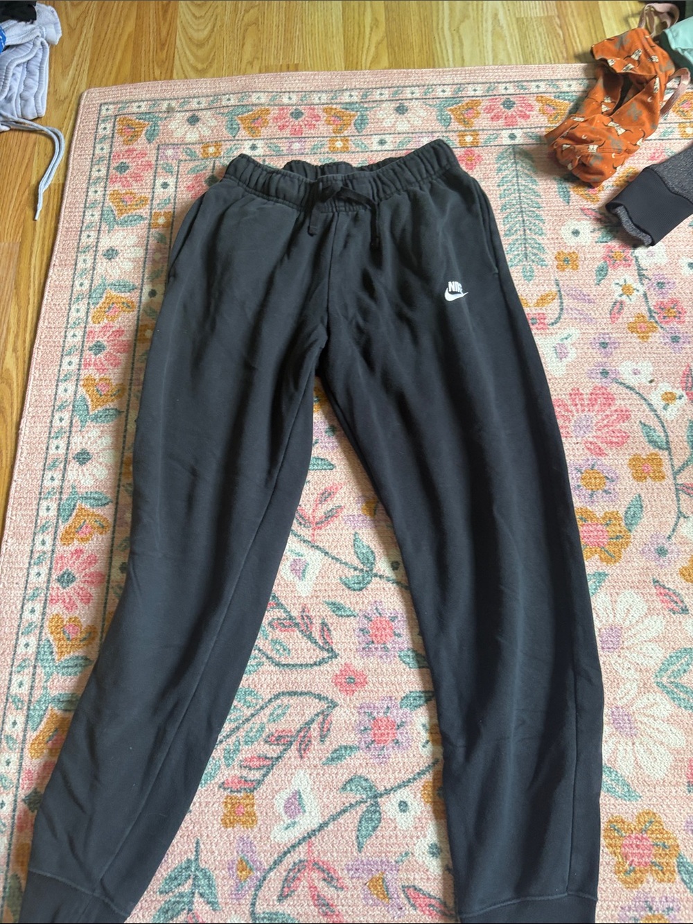 Nike Black Youth Logo Joggers with Elastic Waist